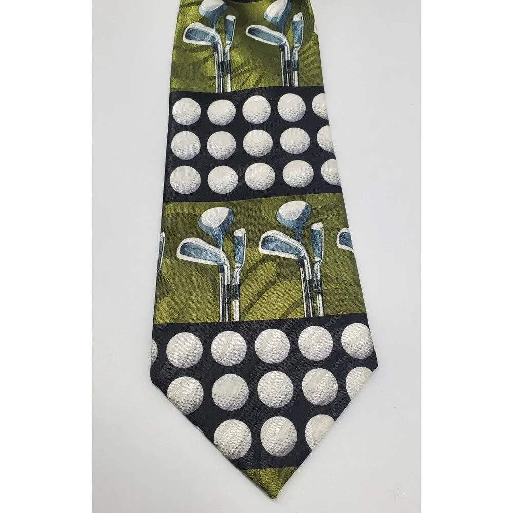Fratello Golf Tie Hand Made Golf‎ Clubs and Golf Balls Golf Tie EUC